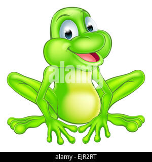 Une illustration d'un personnage mascotte grenouille cute cartoon Banque D'Images