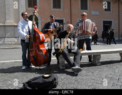 Jazz Band de la rue de la Piazza Navona, Rome Banque D'Images