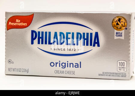 Le fromage à la crème Philadelphia Kraft logo package sign Banque D'Images