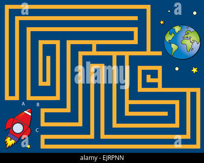 Labyrinthe facile pour les petits enfants Banque D'Images