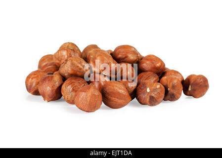 Composition de Filbert sur le livre blanc fond isolé Banque D'Images