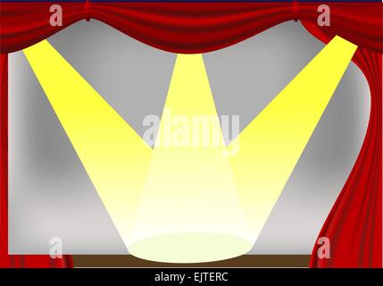 Image de la rideau ouvert et les rayons de lumière - vector Illustration de Vecteur