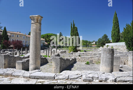 La Villasse, ces vastes ruines romaines sont à Vaison-La-Romaine, Provence, France. Banque D'Images