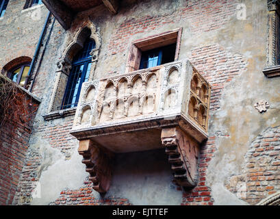 Le balcon de Juliette à Vérone, Italie Banque D'Images