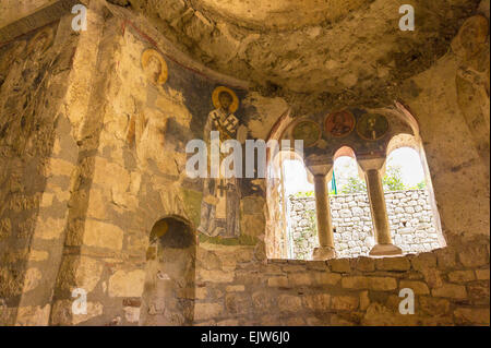 Peintures murales dans l'intérieur de l'église St Nicholas, Demre, Antalya Province, Région de l'Egée, la Turquie Banque D'Images