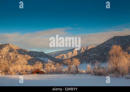 USA, Colorado, nouveau Château, vue panoramique de paysage d'hiver Banque D'Images