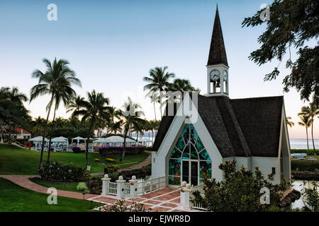 Wailea Station Chapelle au lever du soleil sur l'île de Maui. Banque D'Images