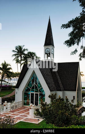 Wailea Station Chapelle au lever du soleil sur l'île de Maui. Banque D'Images