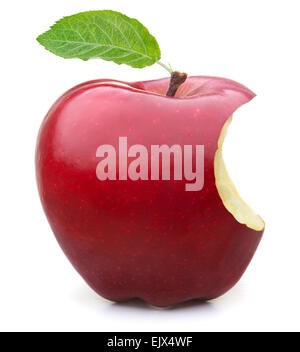 Red Apple morsure manquants sur fond blanc Banque D'Images