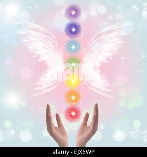 Healing Hands et sept chakras Banque D'Images