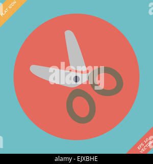 Icône ciseaux - vector illustration. Télévision Banque D'Images