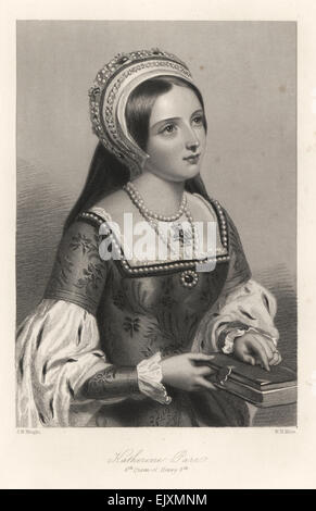 Catherine Parr, sixième imprimeur du Roi Henry VIII d'Angleterre. Banque D'Images