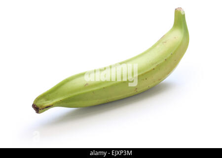 La banane plantain sur fond blanc Banque D'Images