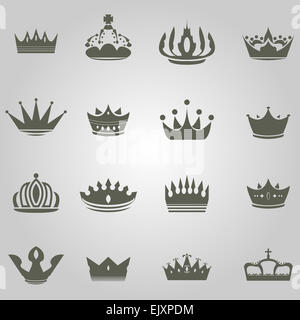 Simple Collection de roi et reine de la couronne. Banque D'Images