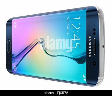 Samsung Galaxy S6 est le premier appareil à double verre incurvé. Banque D'Images