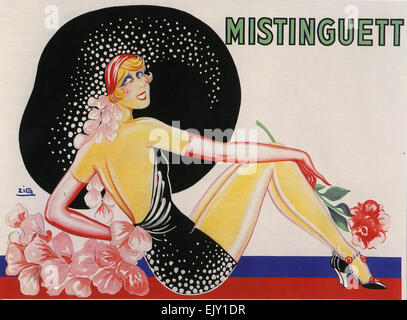 MISTINGUETT (1875-1956) chanteuse française sur une affiche de 1925 Banque D'Images