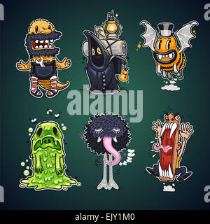 Jeu de caractères de dessin animé Banque D'Images