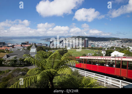 Transport funiculaire de Wellington, Île du Nord, en Nouvelle-Zélande. Banque D'Images