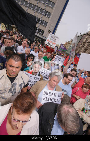 Foule de gens à un anti-Israël/Pro-Gaza la démonstration Banque D'Images