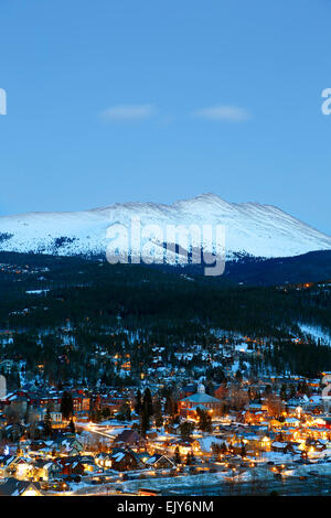 Le mont Chauve couverte de neige et de Breckenridge, Colorado USA Banque D'Images