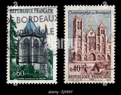 Timbres-poste français Banque D'Images