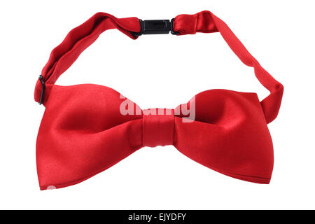 Noeud Papillon rouge sur fond blanc Banque D'Images