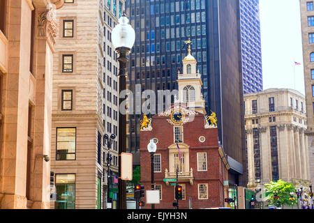 Old State House Boston Massachusetts USA en bâtiment Banque D'Images