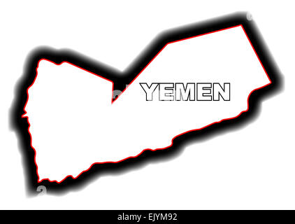 Contour plan de la Ligue arabe du Yémen pays Banque D'Images
