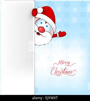 Funny santa claus cartoon sur arrière-plan Illustration de Vecteur