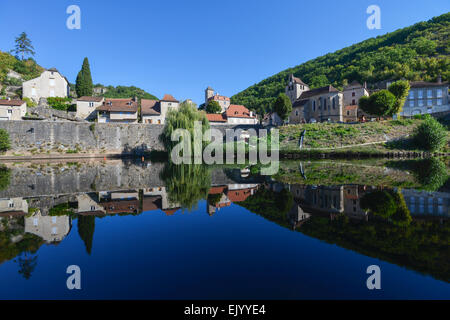 Larnagol à la rivière Lot Departement Midi-Pyrénées France Europe Banque D'Images