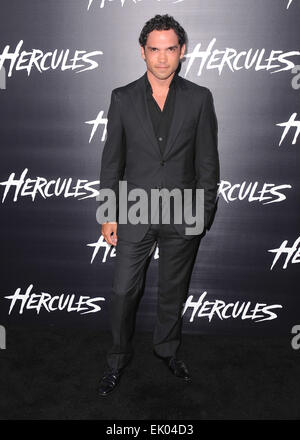 LOS ANGELES - JUL 23 : Reece Ritchie, Ian McShane, Dwayne Johnson ...