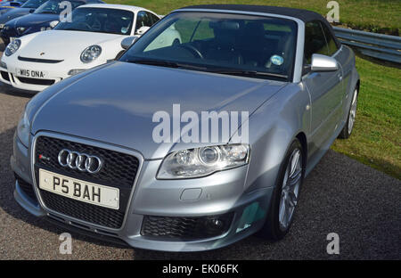 Audi RS4 Cabriolet argent Banque D'Images