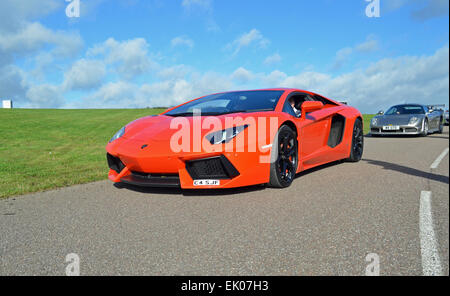 Lamborghini Aventador Orange Banque D'Images