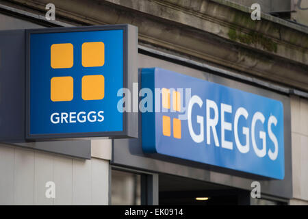 Greggs bakery signe. Banque D'Images