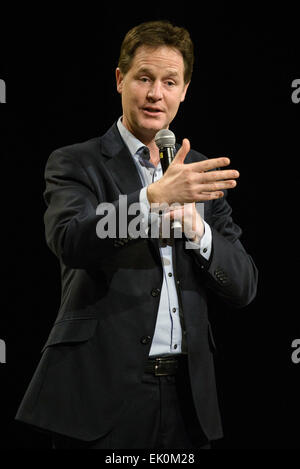 Les libéraux démocrates Spring Conference 2015 sur 14/03/2015 à BT Convention Centre, Liverpool. Rt Hon, Nick Clegg, leader des libéraux-démocrates et le vice-premier ministre de Questions et réponses. Photo par Julie Edwards Banque D'Images