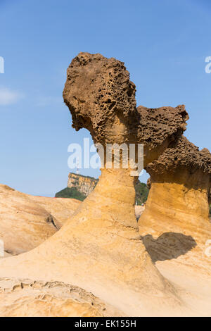 Les roches de Yehliu geopark, Taiwan Banque D'Images