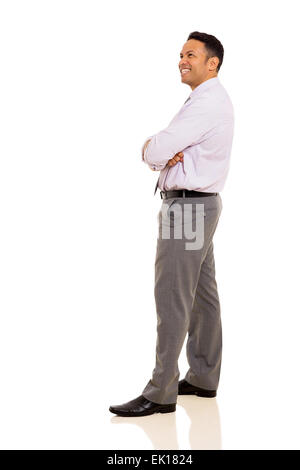 Vue latérale du businessman looking away on white background Banque D'Images