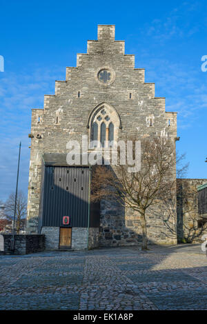 Haakon's Hall est un hôtel de pierre médiévale située à l'intérieur de la forteresse de Bergenhus. Ce Hall est le plus grand édifice laïque médiévale Banque D'Images