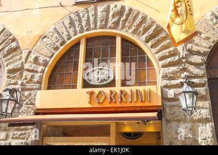 Florence, Italie - mai 08, 2014 : pancarte magasin de bijoux torrini. Florence, Italie Banque D'Images