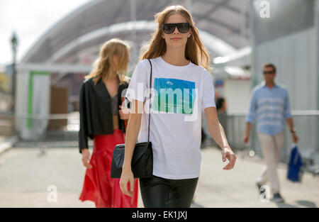 Paris Fashion Week - Spring/Summer 2015 - Streetstyle comprend : Hanne Gaby Odiele,Lexi Boling Où : Paris, France Date : 30 Nov 2014 Banque D'Images