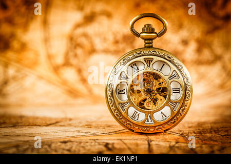 Montre de poche Antique vintage. Banque D'Images