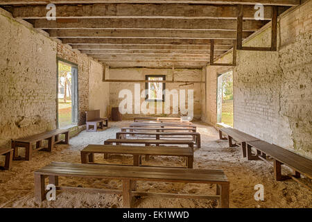 Intérieur de la Grange Kingsley Plantation construit à partir d'un mélange de sable, de chaux, et de l'eau Banque D'Images