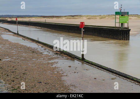Bouche de Rye Harbour Harbour, Kent, Angleterre, Royaume-Uni. Banque D'Images