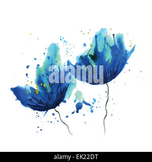Bleuet aquarelle Banque D'Images