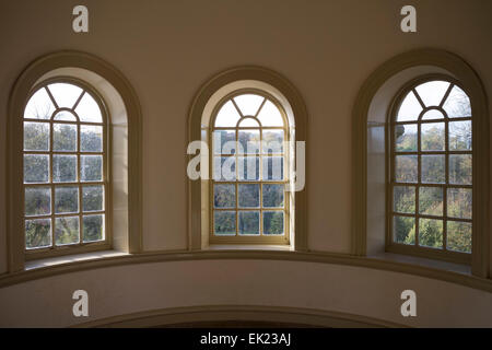 À l'intérieur de la tour octogonale à Studley Royal, Ripon, Yorkshire du Nord. Banque D'Images