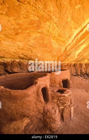 Collier cheval indiens Anasazi ruines, grainaries, Natural Bridges National Monument (Utah) Banque D'Images