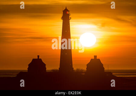 Leuchtturm Westerheversand, Büsum, Eiderstedt, Frise du Nord, Schleswig-Holstein, Allemagne, Europe Banque D'Images