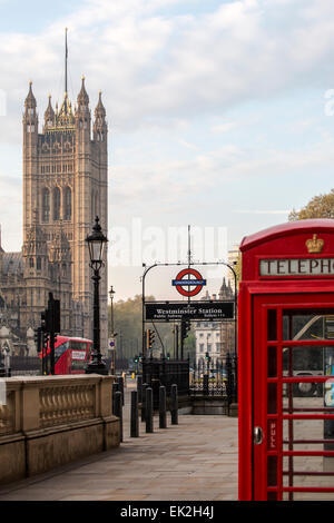 La station de métro Westminster, Westminster, Londres Banque D'Images