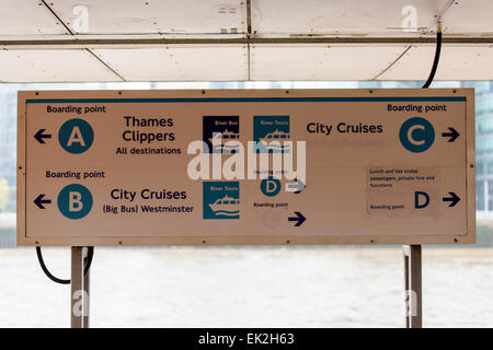 London Transport River Signes, Londres Banque D'Images