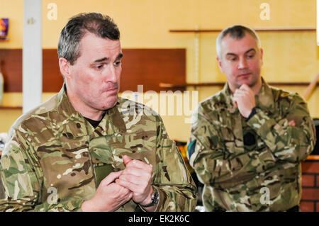 Le lieutenant-colonel Owen Lyttle, 2e Bataillon du Royal Irish Regiment. Banque D'Images